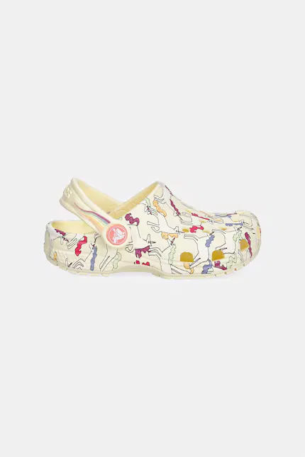 Сланцы детские Classic Unicorn Graphic Clog Crocs, желтый — фото 2