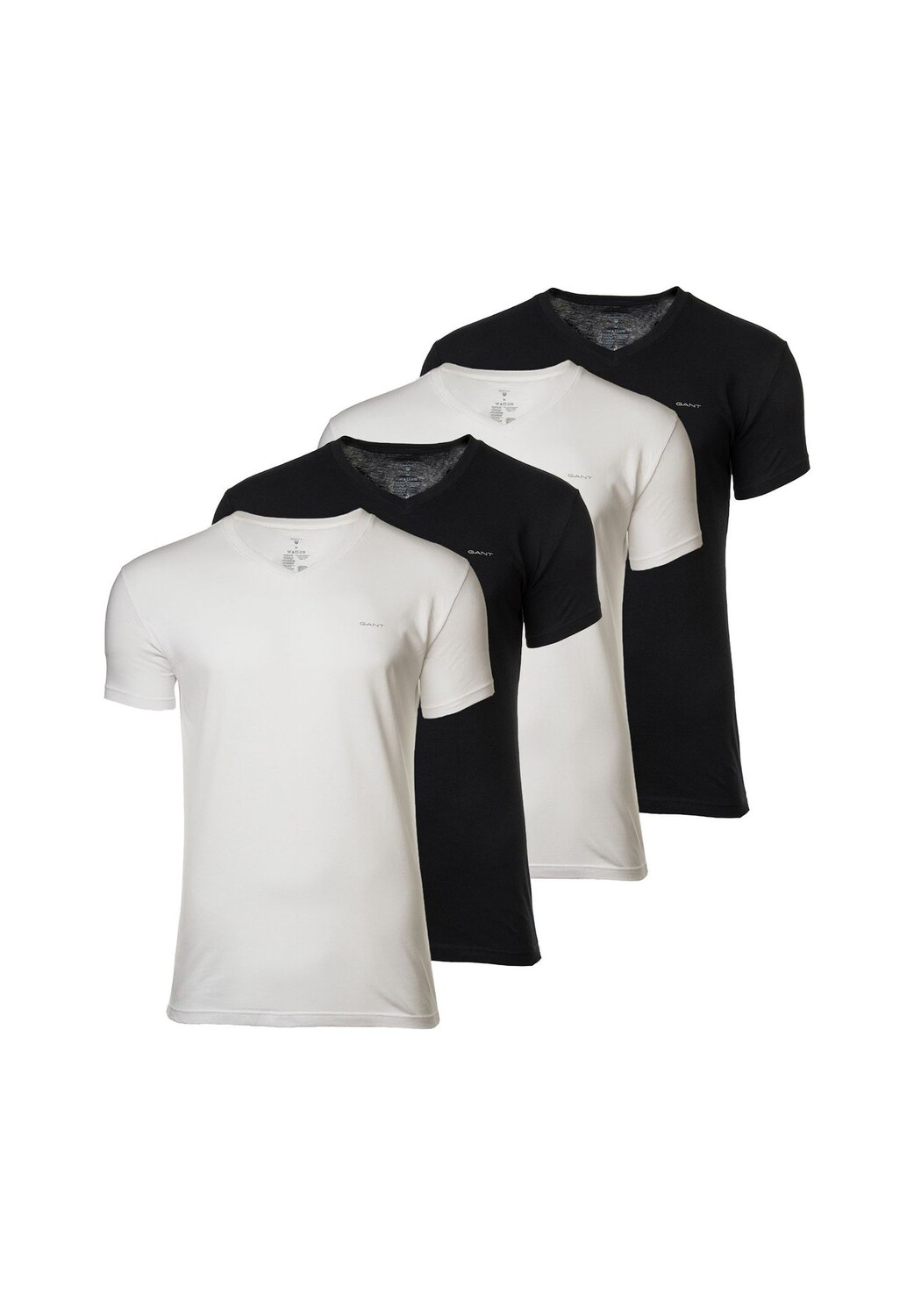 

Мужская футболка, 4 шт. в упаковке - V-NECK T-SHIRT 4-PACK, V-образный вырез, короткий рукав, хлопок GANT, черный