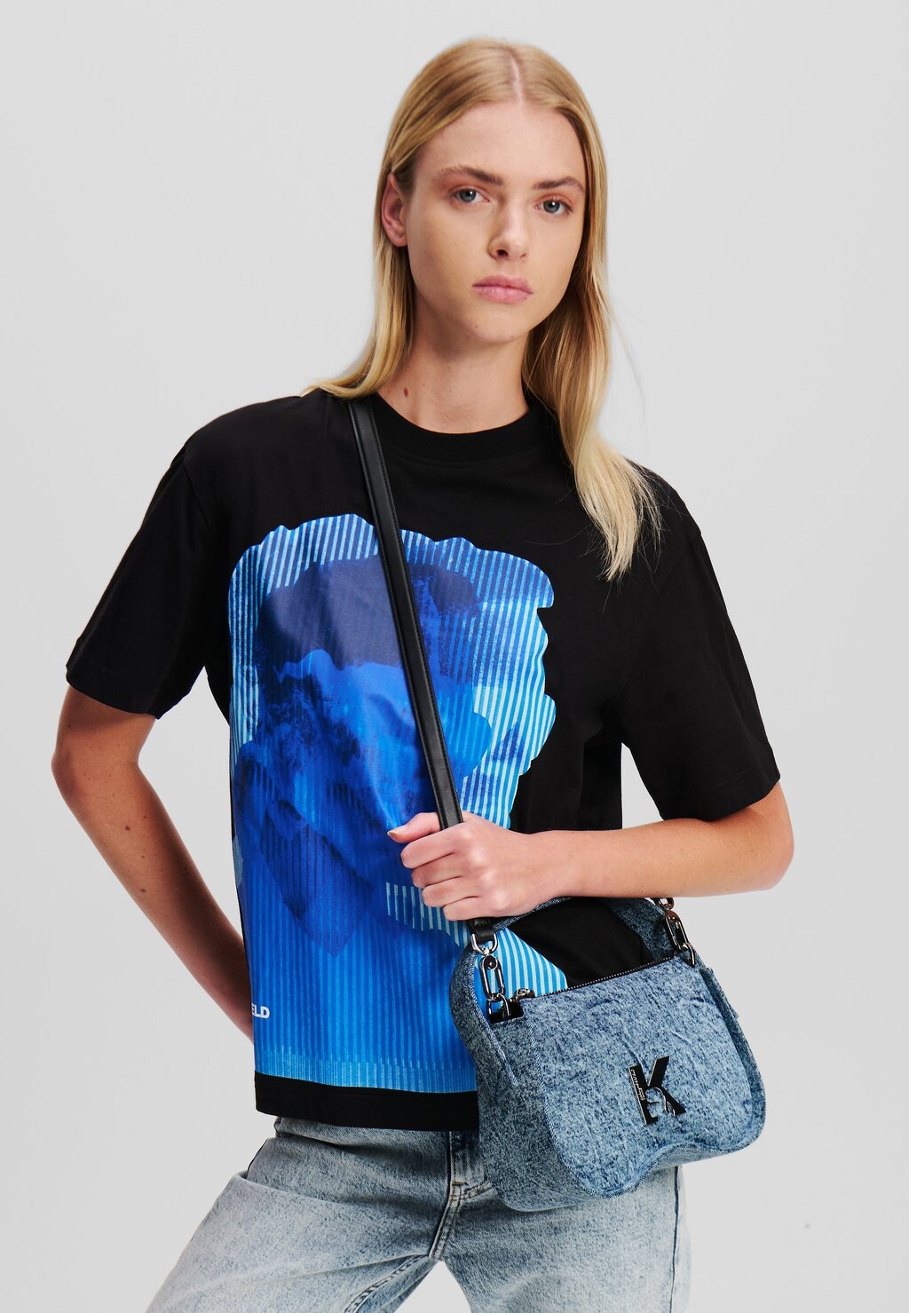 

Сумка через плечо SUNGLASSES DENIM TOP-HANDLE Karl Lagerfeld Jeans, синий