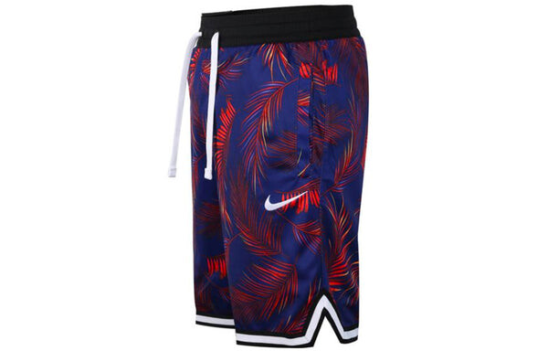 Шорты flowers logo printing drawstring basketball shorts blue Nike, синий — фото 2