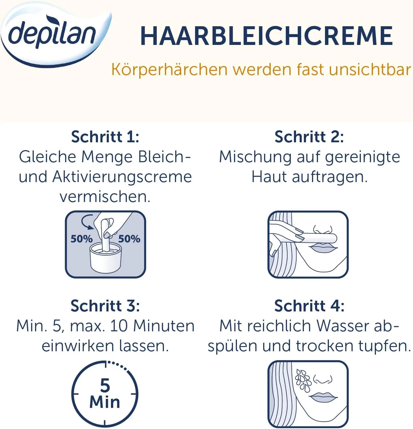 Набор осветляющего крема для волос Invisible Hair Bleaching Cream от Depilan Depilan — фото 4