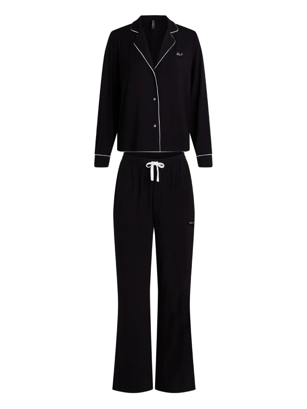 

Пижама из джерси с окантовкой KARL LAGERFELD, черный