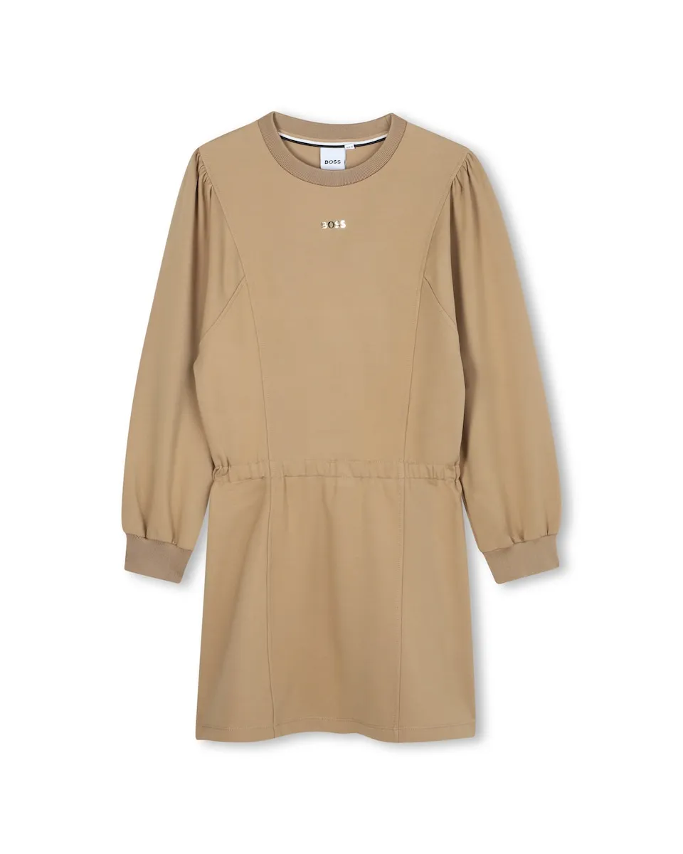 

Детское платье коричневого цвета с длинными рукавами BOSS Kidswear