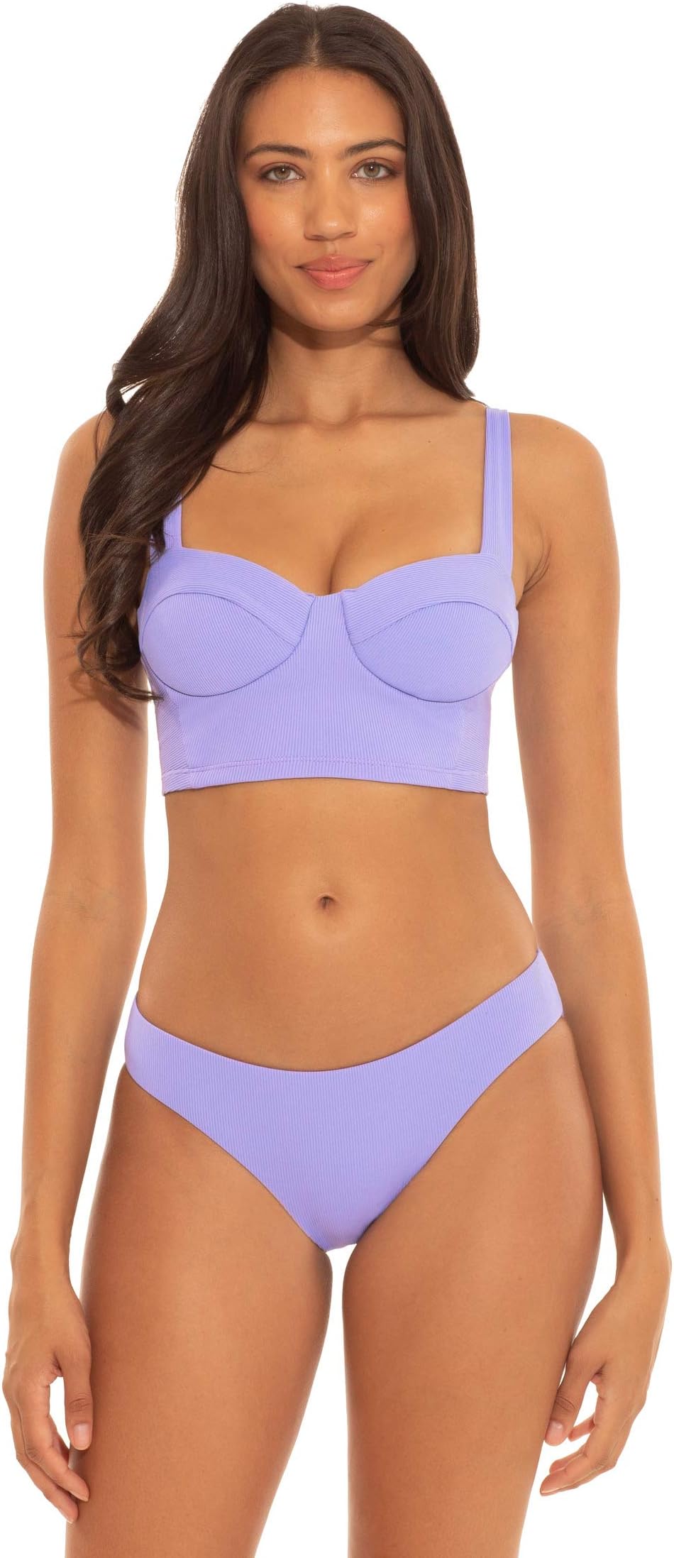 

Купальный топ BECCA Fine Line Kennedy Rib Bra Top, цвет Violet