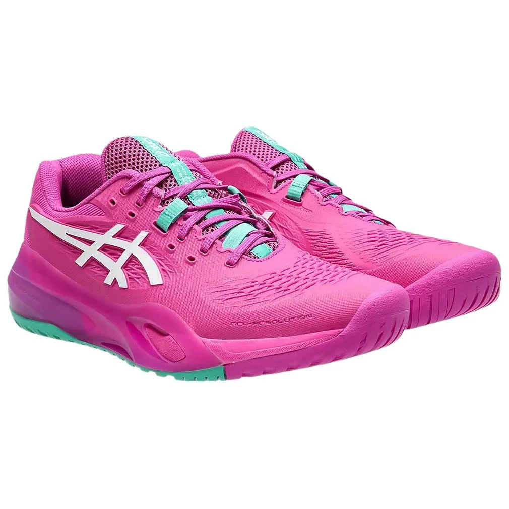 ASICS Кроссовки для тенниса мужские GEL RESOLUTION Low top ярко-розовые белые — фото 4