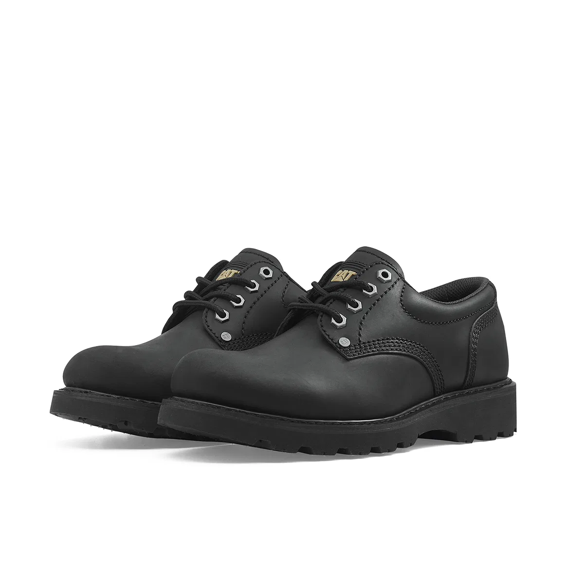 CAT Casual Leather Shoes Men's Low Top Black — фото 4