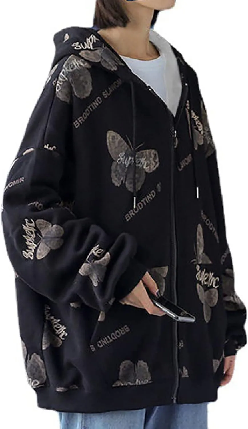 

Худи в стиле харадзюку весна-осень унисекс корейская версия свободный бейсбольный свитер ретро MEOKIM