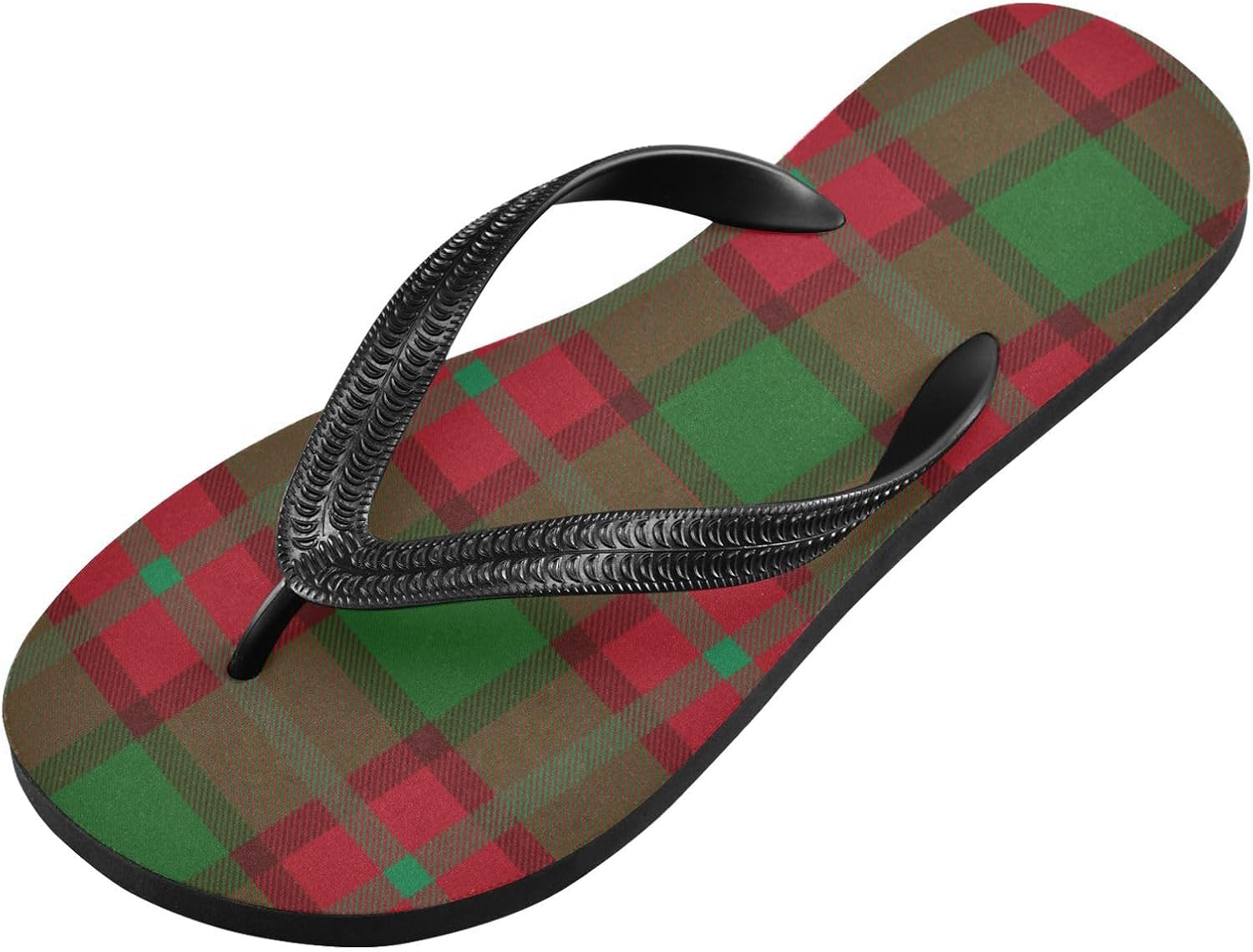 

Вьетнамки с зелено-красной клеткой Buffalo, пляжные шлепанцы, резиновые нескользящие летние тапочки для прогулок для женщин и мужчин Sinestour