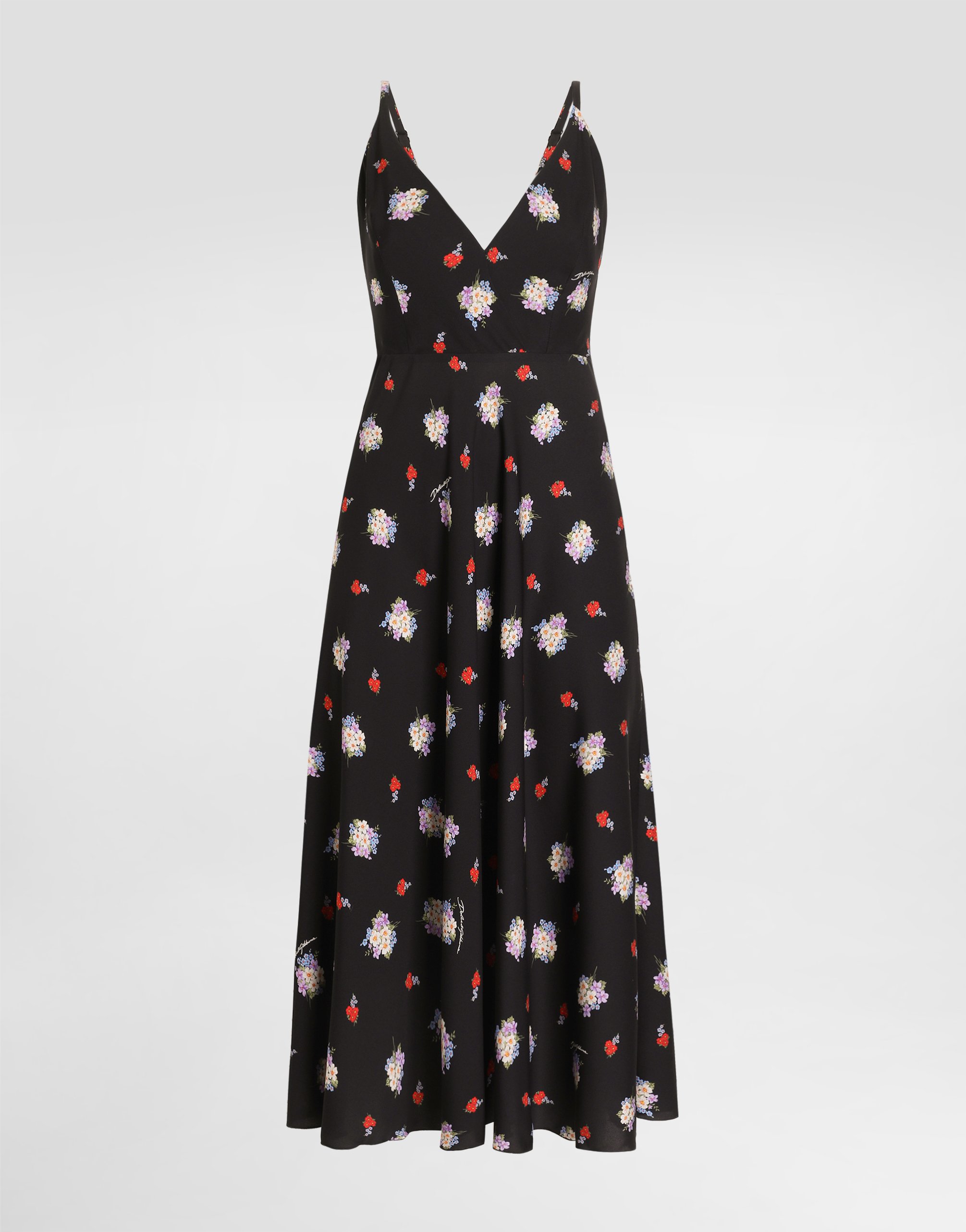 

Короткое платье с мелким цветочным принтом DOLCE & GABBANA, мультиколор