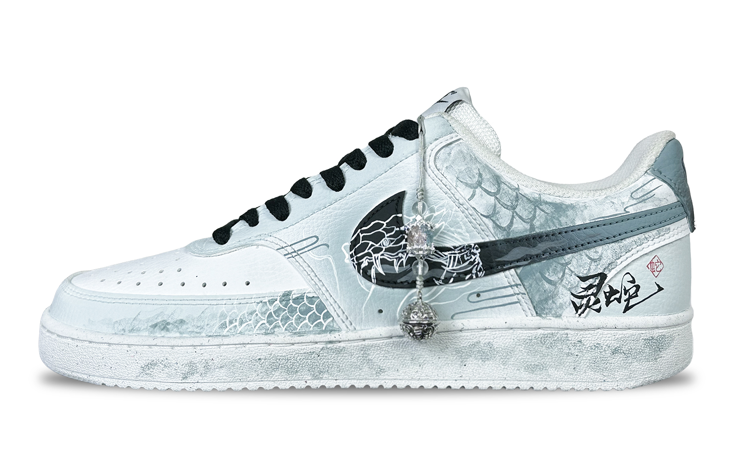 

Nike Кроссовки Court Vision 1 с низким верхом, устойчивые к истиранию и скольжению, мужские, белые, зеленые