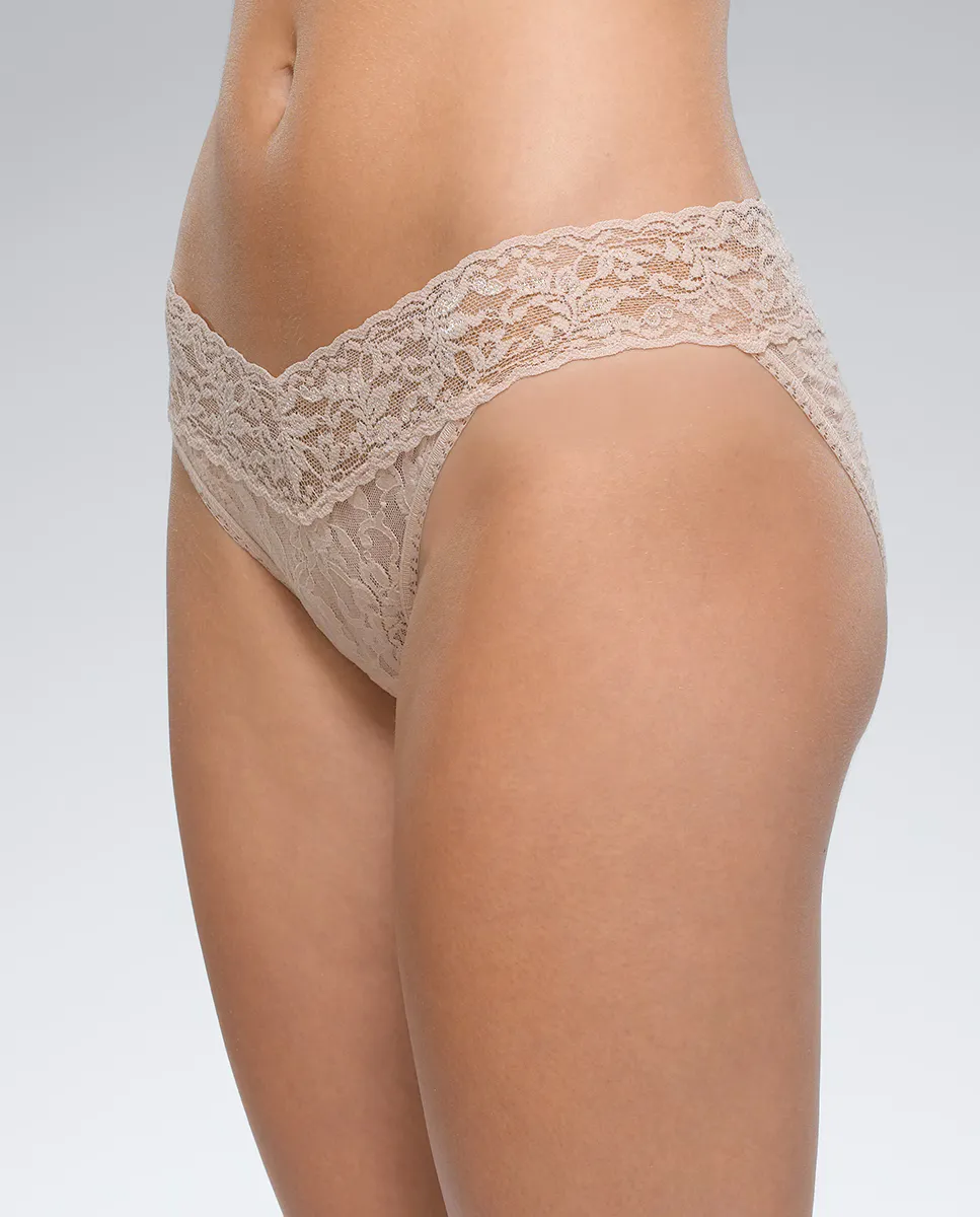 

Плавки бикини из цветочного кружева Hanky Panky, бежевый