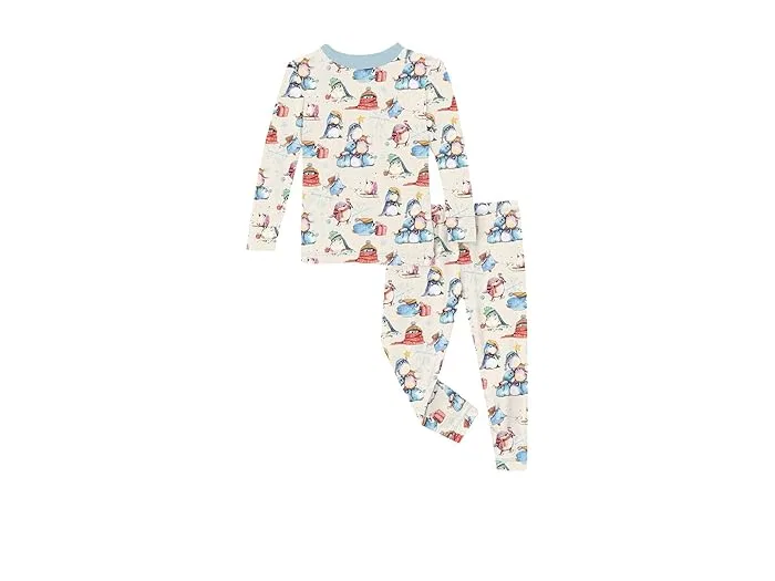 Пижама длинным рукавом с принтом Kickee Pants Kids, Natural Silly Penguins