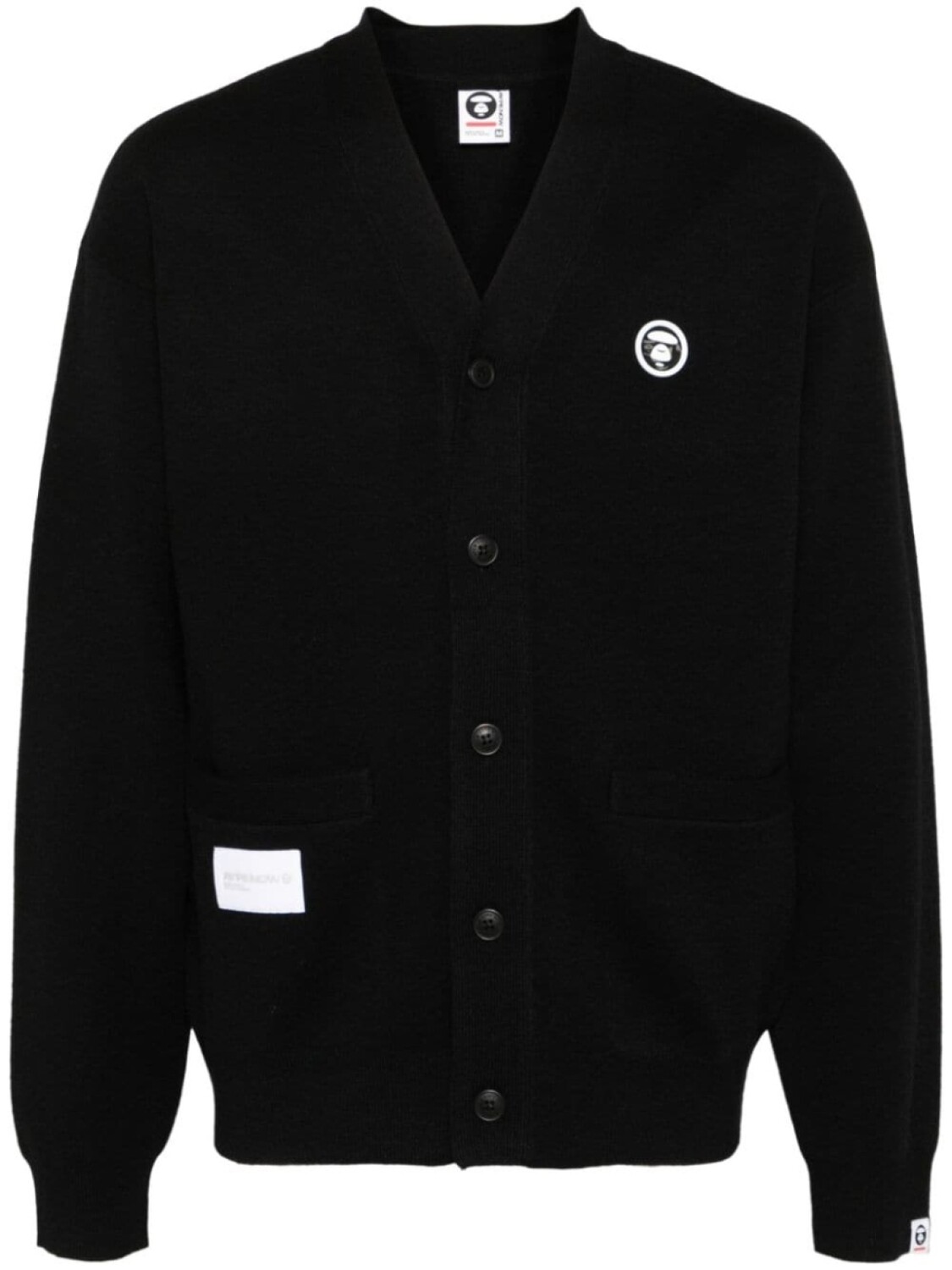 

AAPE BY *A BATHING APE кардиган с нашивкой-логотипом, черный