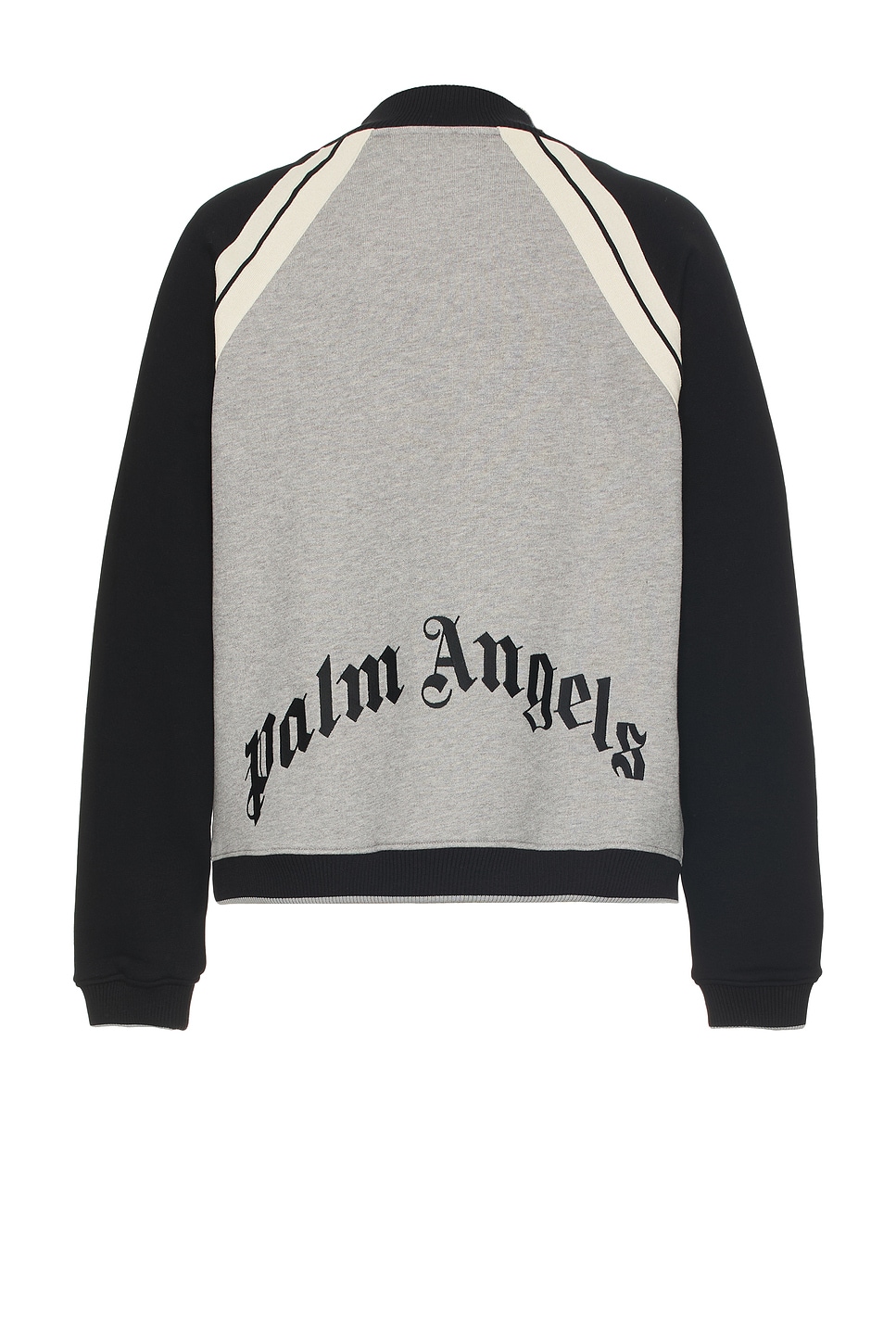 

Куртка в стиле варсити с изогнутым логотипом Palm Angels, grey melange, Серый, Куртка в стиле варсити с изогнутым логотипом Palm Angels, grey melange