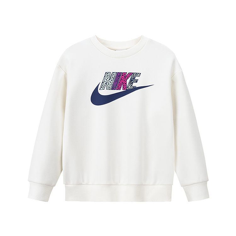 Детская толстовка с круглым вырезом, средней толщины Nike, soft розовый — фото 3