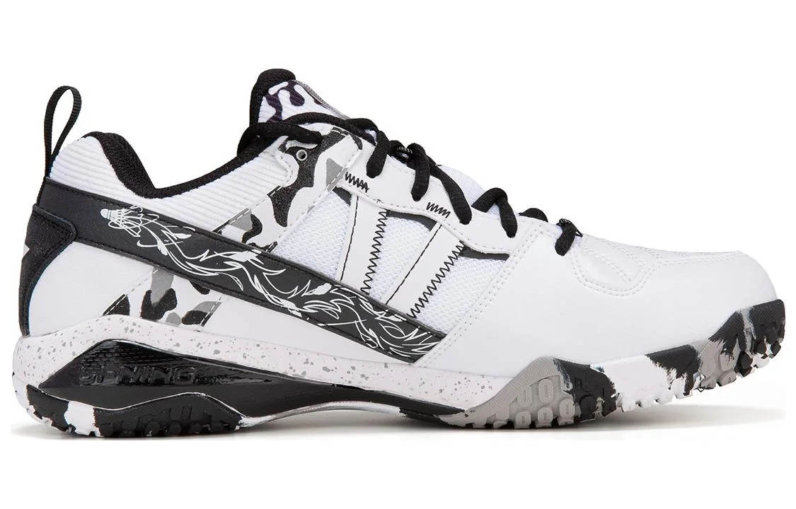 Кроссовки для бадминтона Li-Ning Abсорбирующие, низкие, унисекс, бело-черные — фото 4