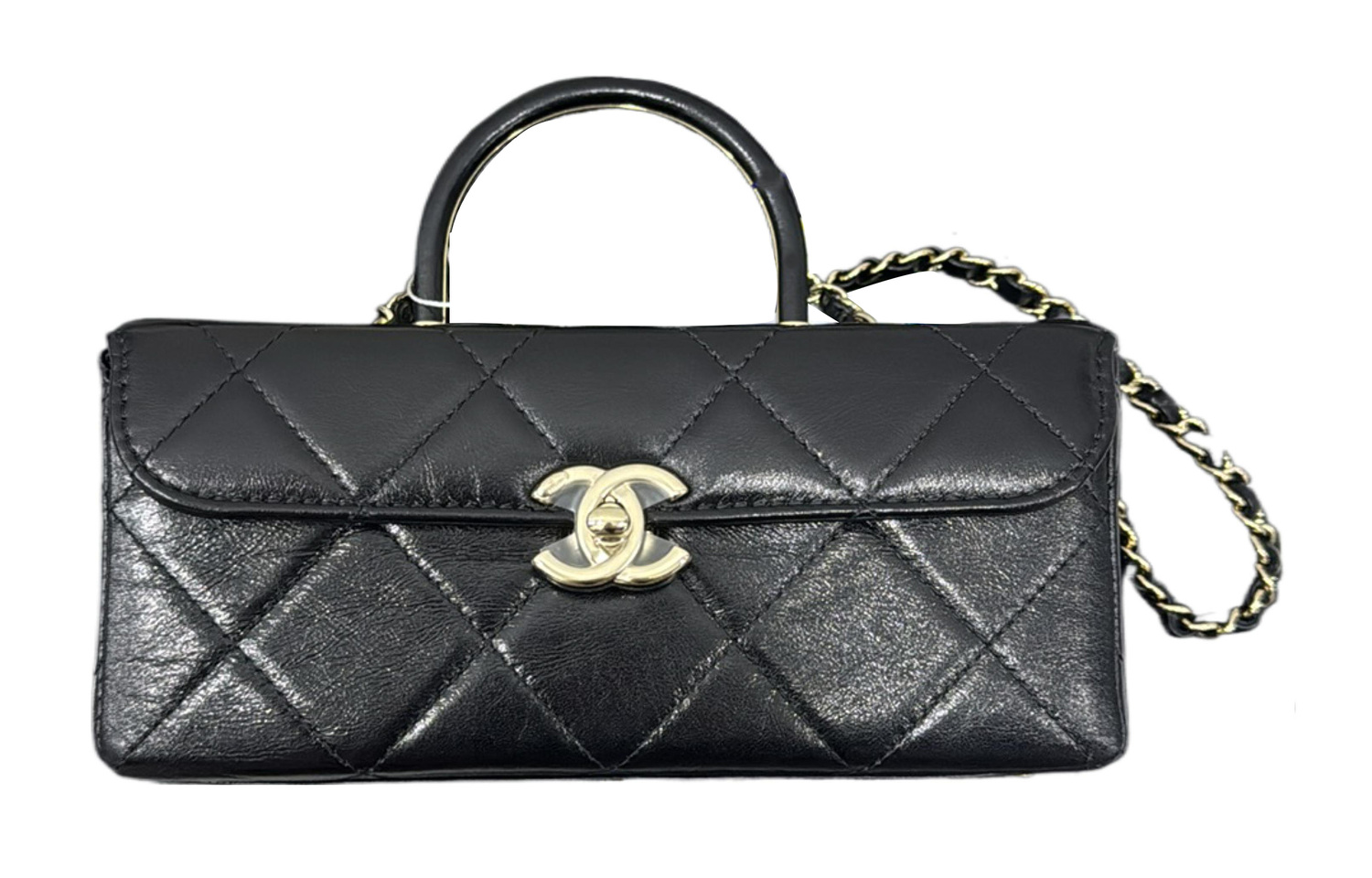 

CHANEL Блестящая коровья кожаная сумка-коробка, наплечная сумка, кроссбоди, женская сумка черная