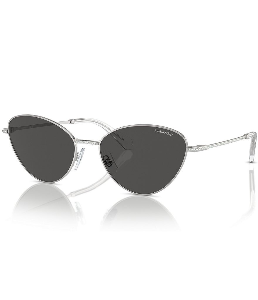 

Женские солнцезащитные очки «кошачий глаз» Swarovski SK7014 58 мм, серебро
