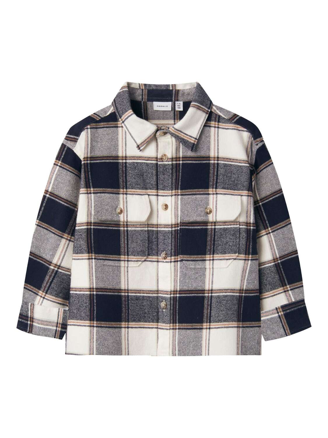 

NAME IT Рубашка на пуговицах комфортного кроя в морском синем цвете