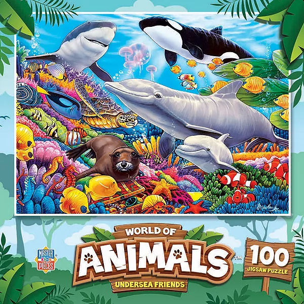 

Шедевры мира животных подводные друзья пазл из 100 деталей Masterpieces Puzzles, multicolor