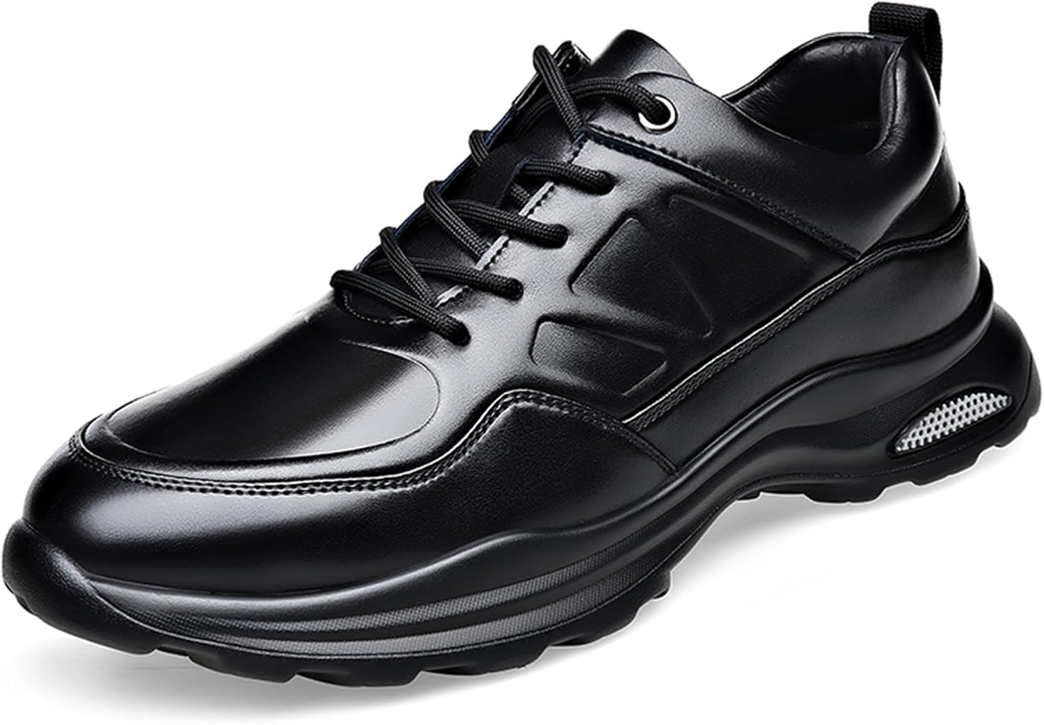 

Мужские кожаные слипоны повседневные кроссовки для платьев, легкие, удобные, низкие, с мягкой подошвой, для ходьбы, модные, теннисные, беговые, спортивные обувь Abborora, черный