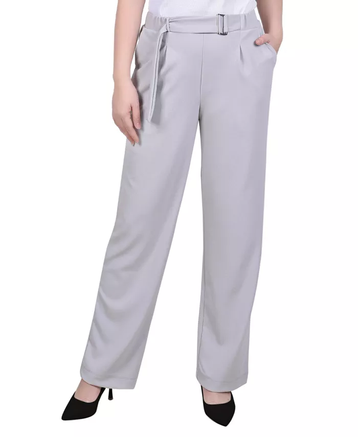 

Женские креповые брюки с поясом NY Collection, серый