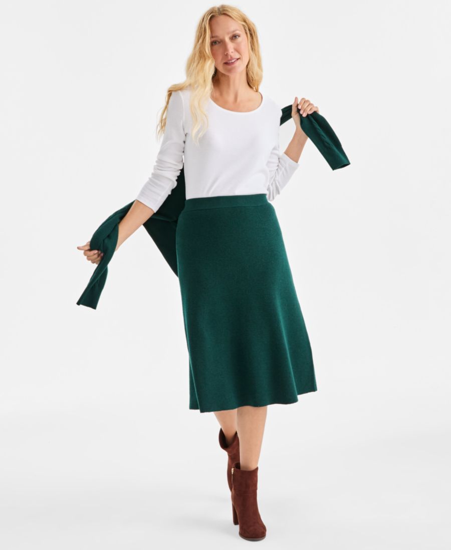 

Женская ребристая миди-юбка-свитер Style & Co, Ponderosa Pine