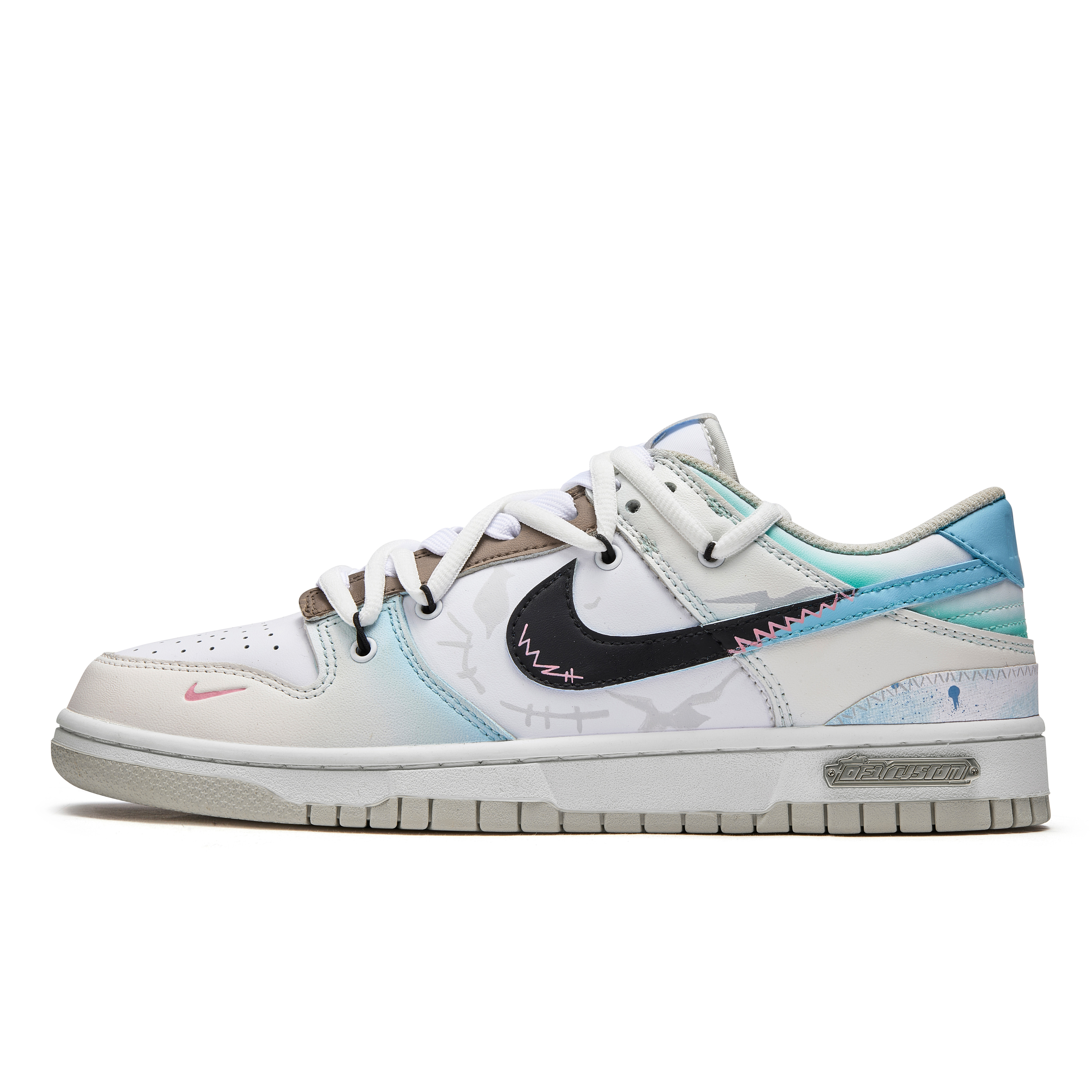 

Кроссовки Nike Dunk Skateboarding Shoes Men Low-top Blue/White/Black/Brown, синий