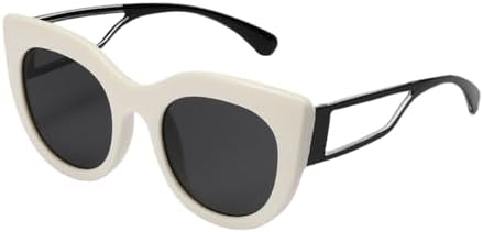 

Модные солнцезащитные очки «кошачий глаз» в крупной винтажной оправе для мужчин и женщин. Модные овальные солнцезащитные очки для женщин с защитой от УФ-излучения UV400 MTZJH, White Grey