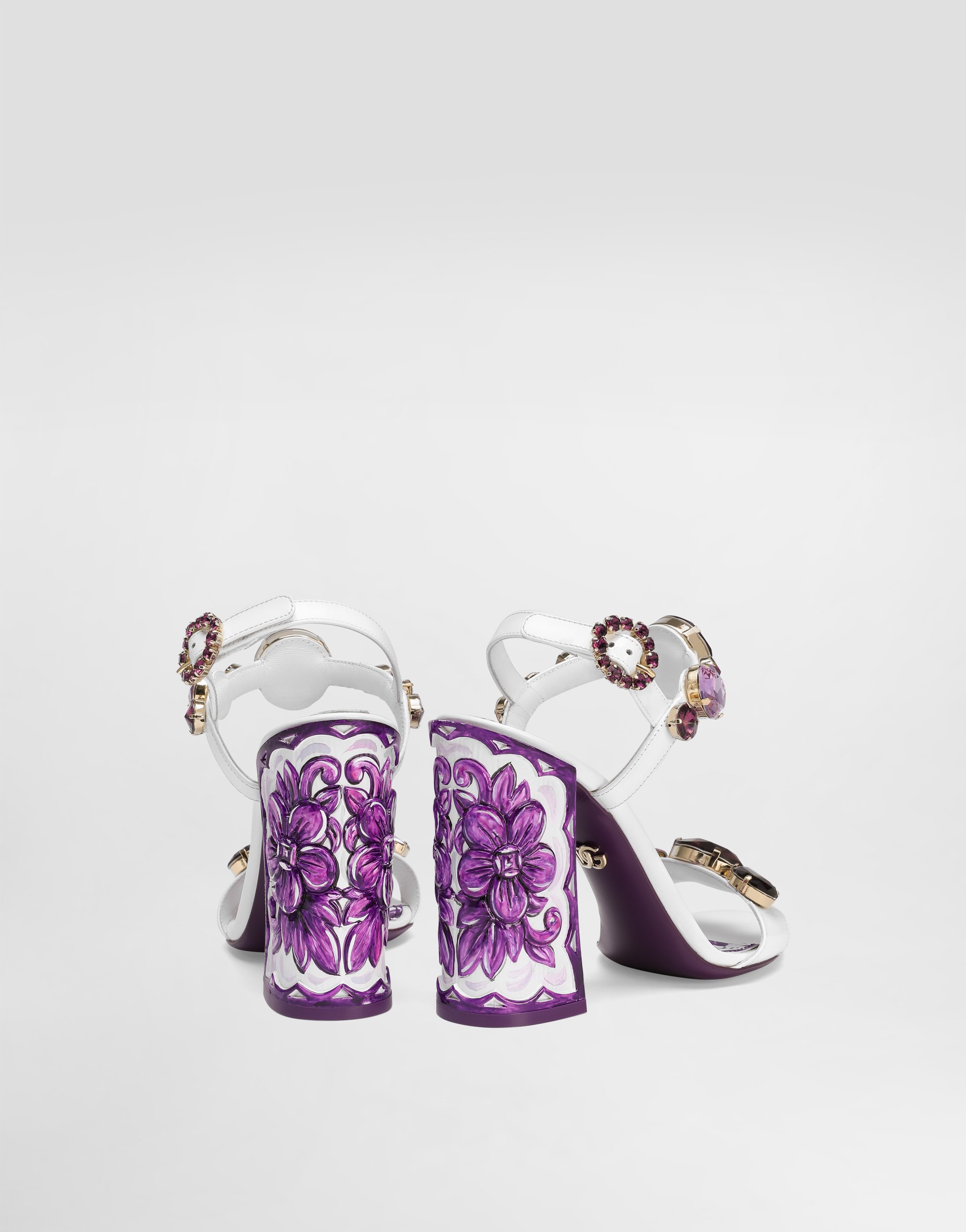 Босоножки из лакированной кожи с вышивкой из украшений Dolce & Gabbana, мультиколор — фото 4