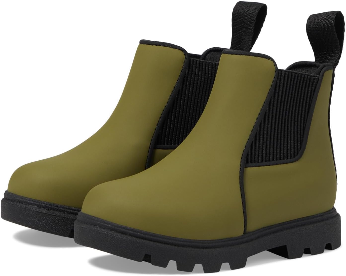 

Детские ботинки Native Shoes Kensington Treklite для малышей и маленьких детей - обувь с округлым носком в стиле челси, Rookie Green/Jiffy Black