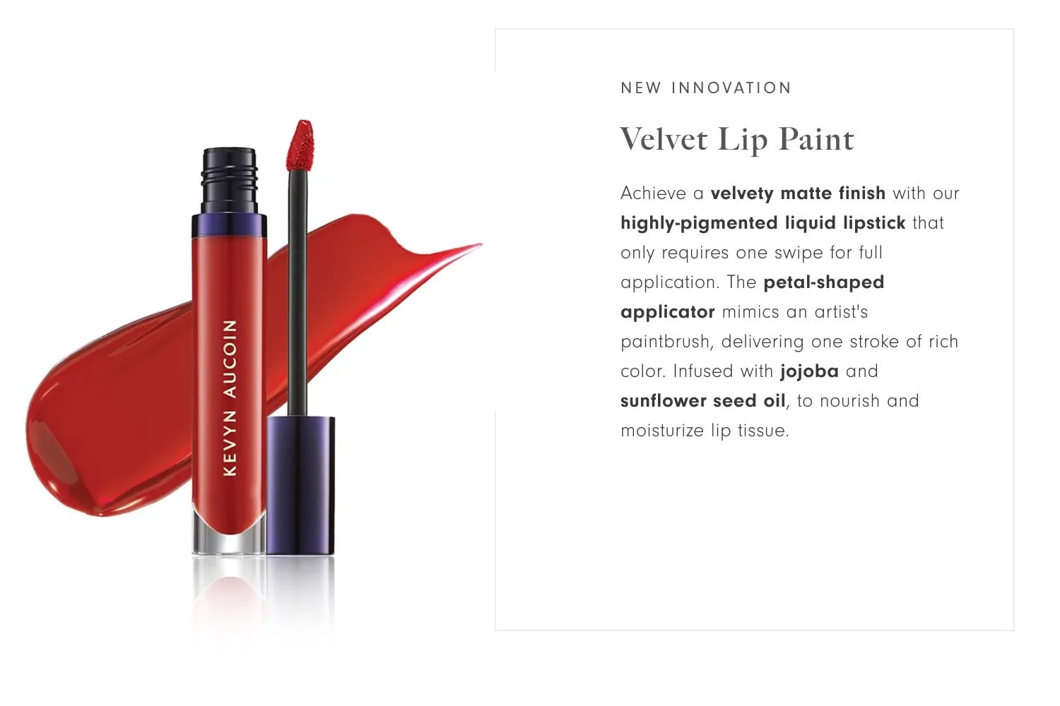 Помада Kevyn Aucoin Velvet Lip Paint: матовое покрытие на весь день. Не размазывается, обладает высокой пигментацией, быстро сохнет, невесомая формула. Сделано в Италии., STUNNING — фото 2