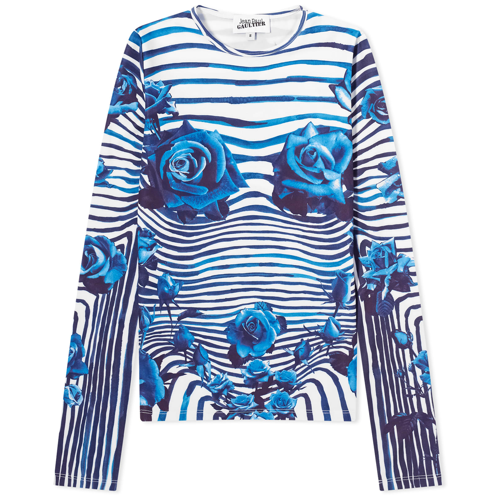 

Лонгслив Jean Paul Gaultier Flower Long Sleeve Top, цвет White & Navy