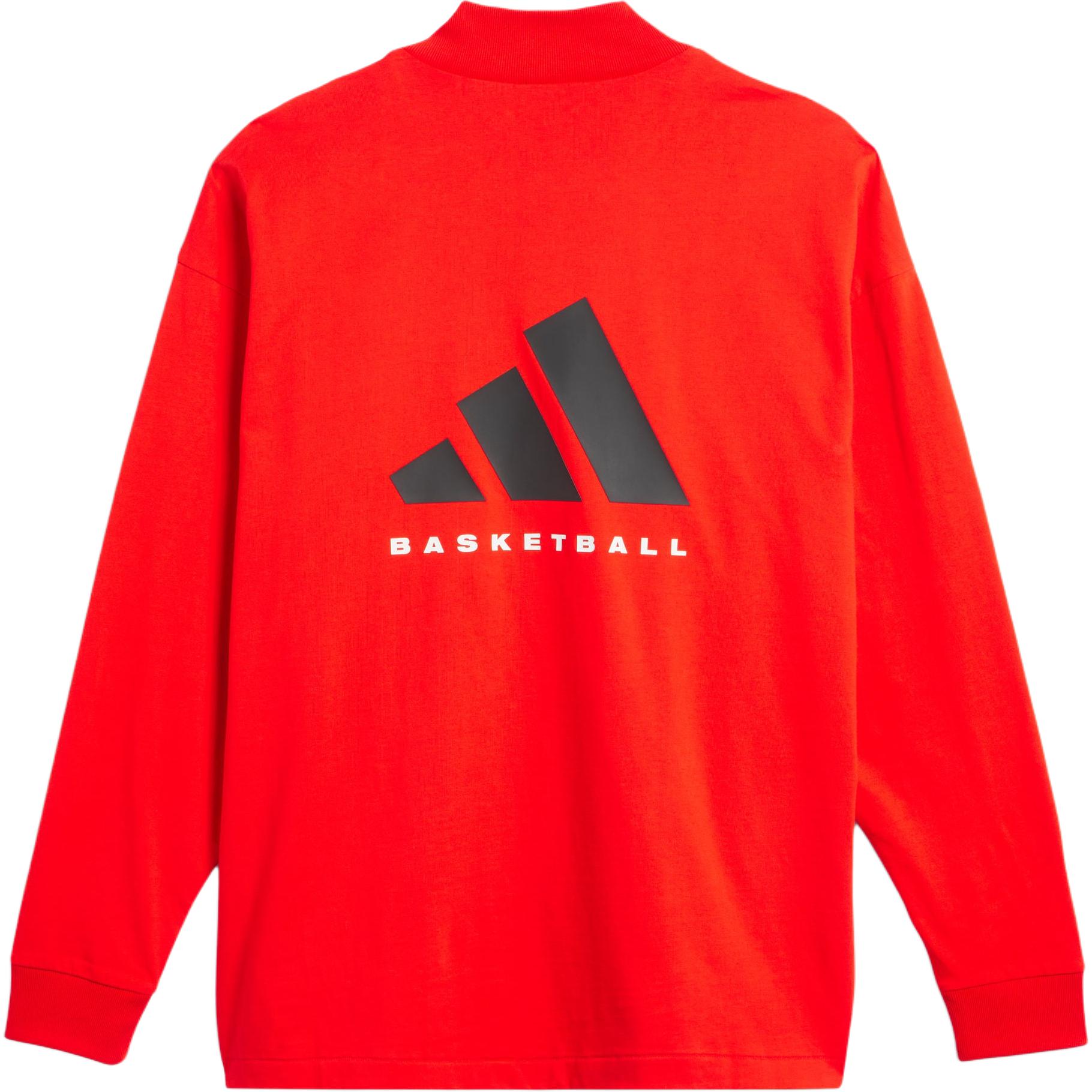 Adidas Баскетбольная футболка с длинным рукавом FW24 Unisex красная — фото 3
