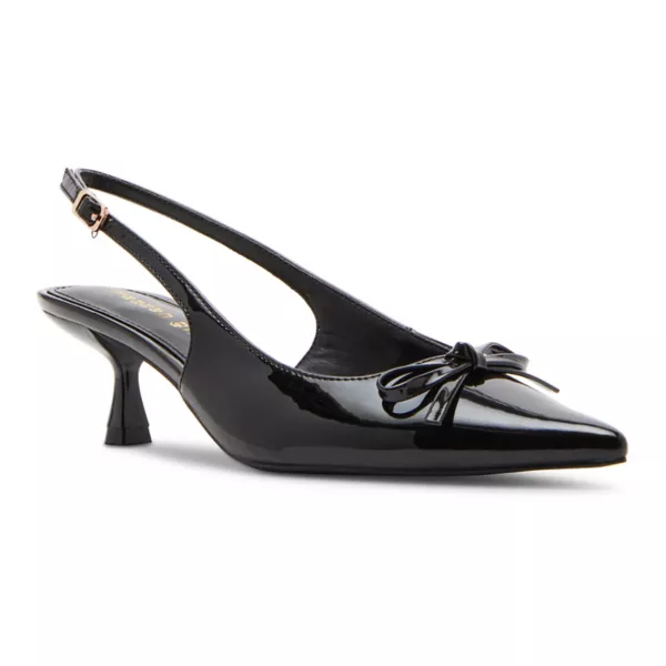 Модные женские туфли на каблуках-рюмочках Madden Girl, цвет black patent