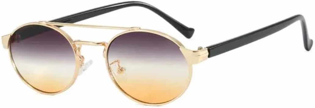 

Солнцезащитные очки с защитой UV400 | Маленькая оправа, овальные градиентные линзы | Для женщин и мужчин, для занятий спортом на открытом воздухе и вождения DSVIGF, Black Gray Yellow