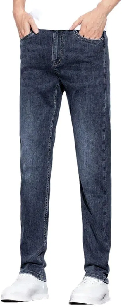 Джинсы классические, Men's Fashion Business, сине-серый