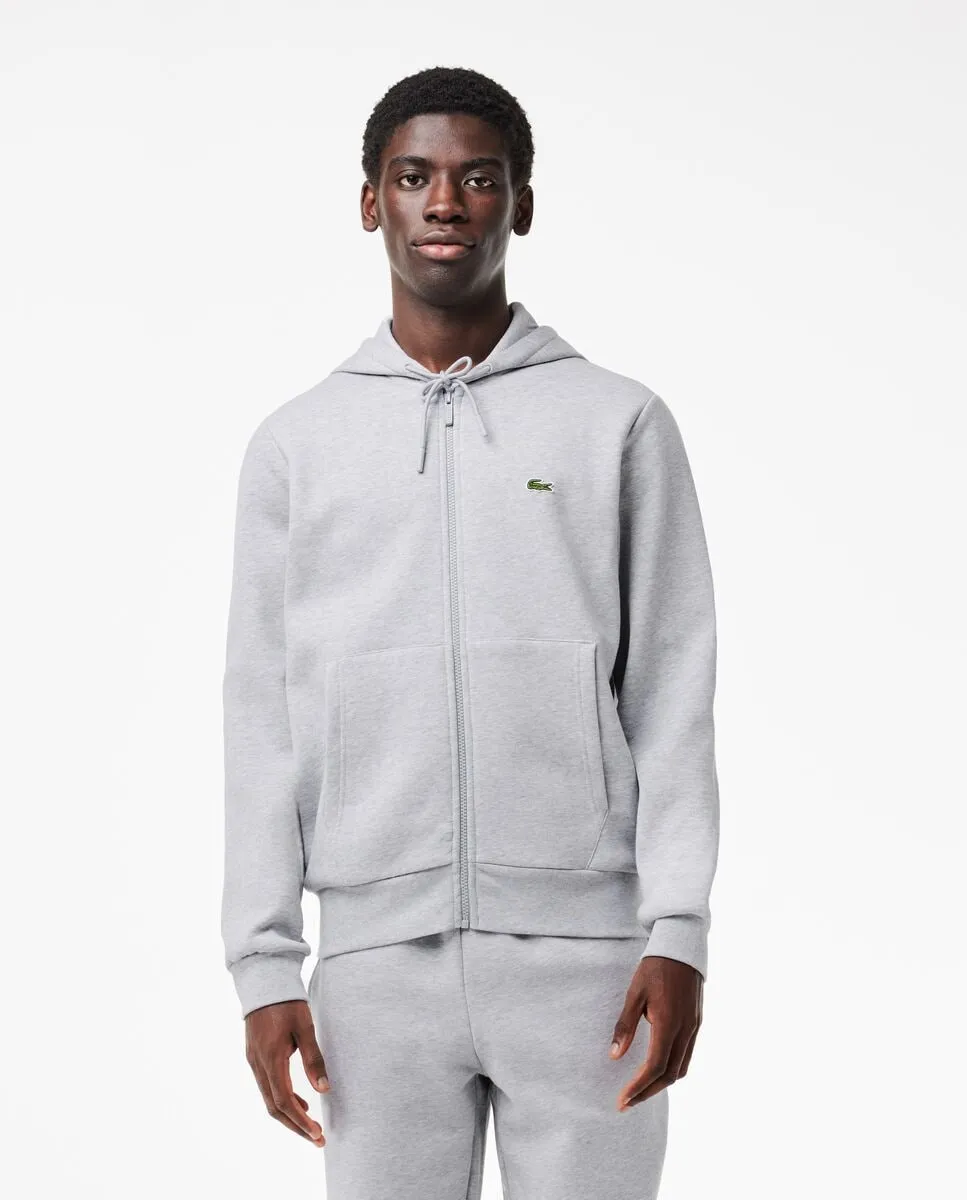

Мужская толстовка с капюшоном и застежкой-молнией Lacoste, светло-серый