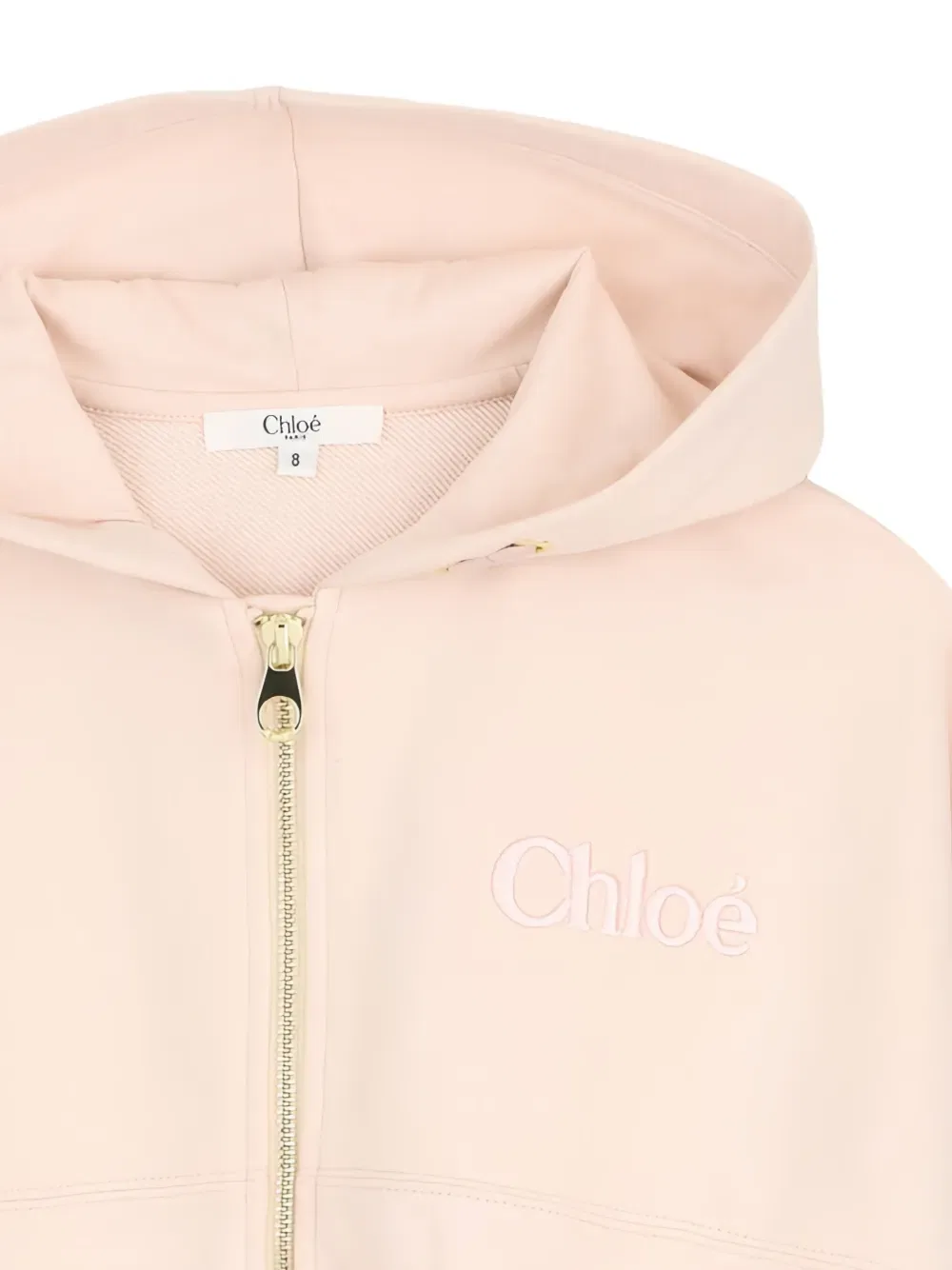 Толстовка на молнии с вышитым логотипом Chloé, розовый — фото 3