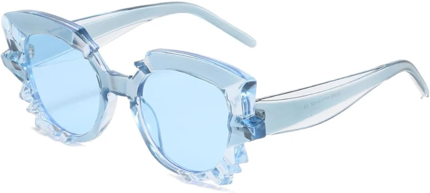 

Модные солнцезащитные очки «кошачий глаз» для женщин и мужчин, стильные солнцезащитные очки для путешествий, уличной фотографии, защита от УФ-излучения UV400 TKKTLLT, Blue Blue