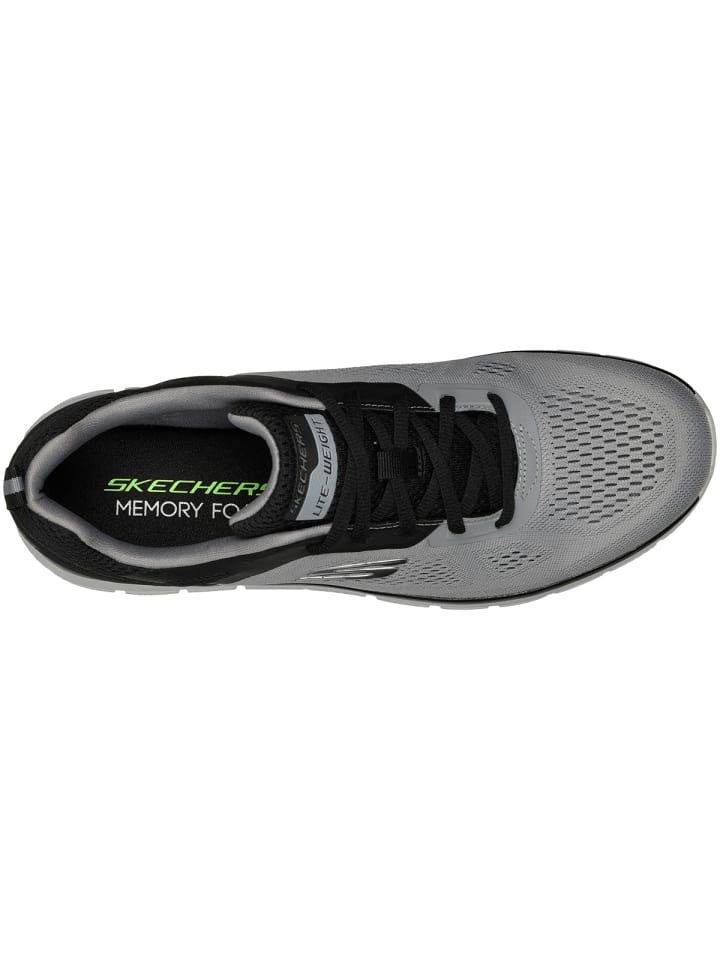 Кроссовки женские Skechers сетчатые, серо-черный — фото 4