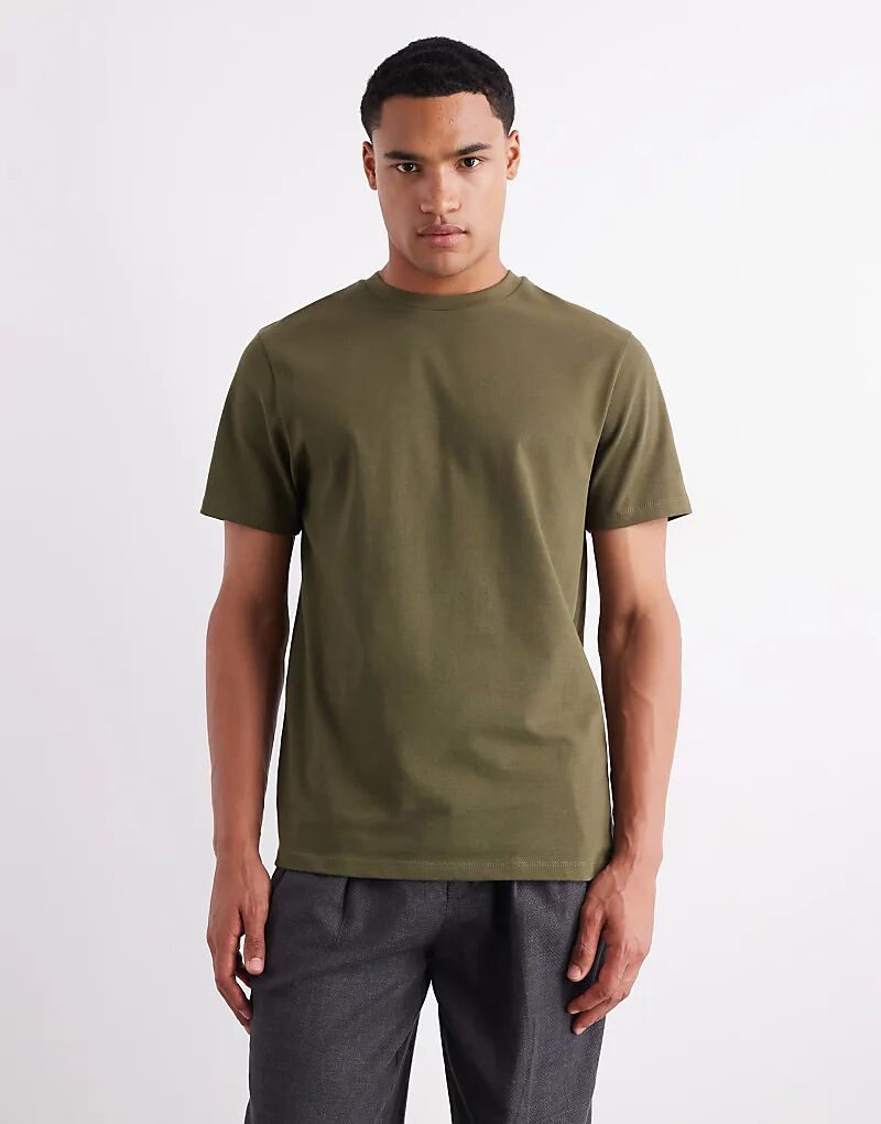 

Плотная футболка с круглым вырезом ASOS DESIGN цвета хаки