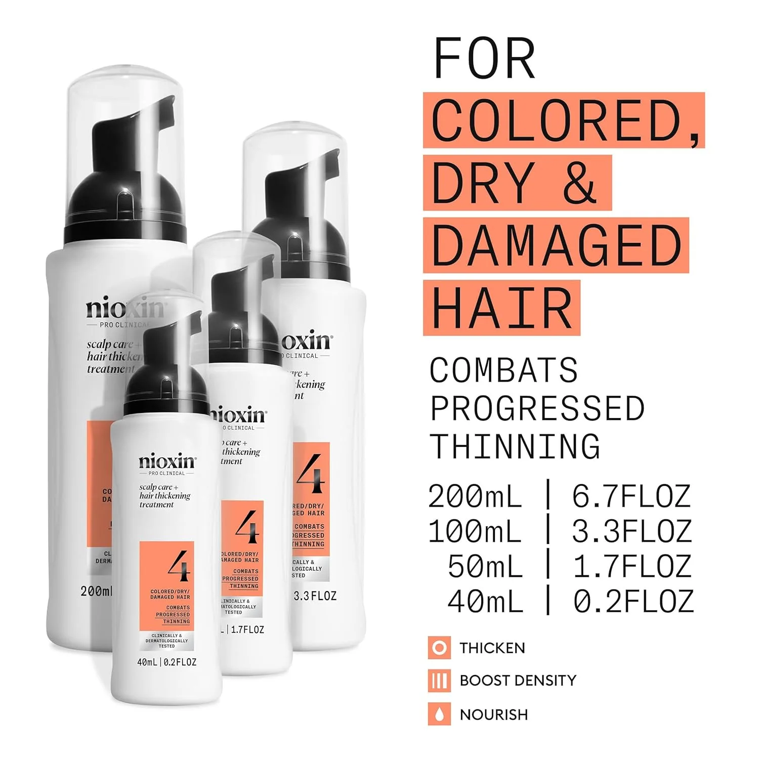 Nioxin System 4 Scalp Care + Hair Thickening Leave-In Treatment для окрашенных, сухих и поврежденных волос с прогрессирующим истончением 100 мл (1 шт.) — фото 3