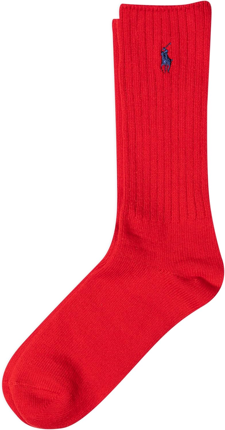 POLO RALPH LAUREN мужские хлопковые ребристые носки, Red