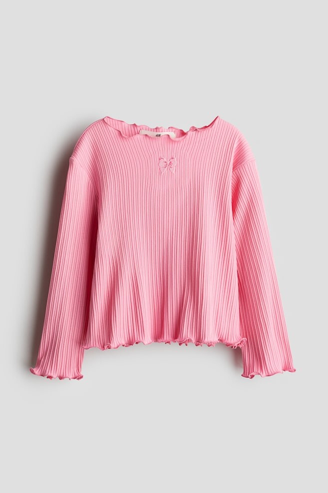 

Хлопковая рубашка с оверлоком H&M, розовый