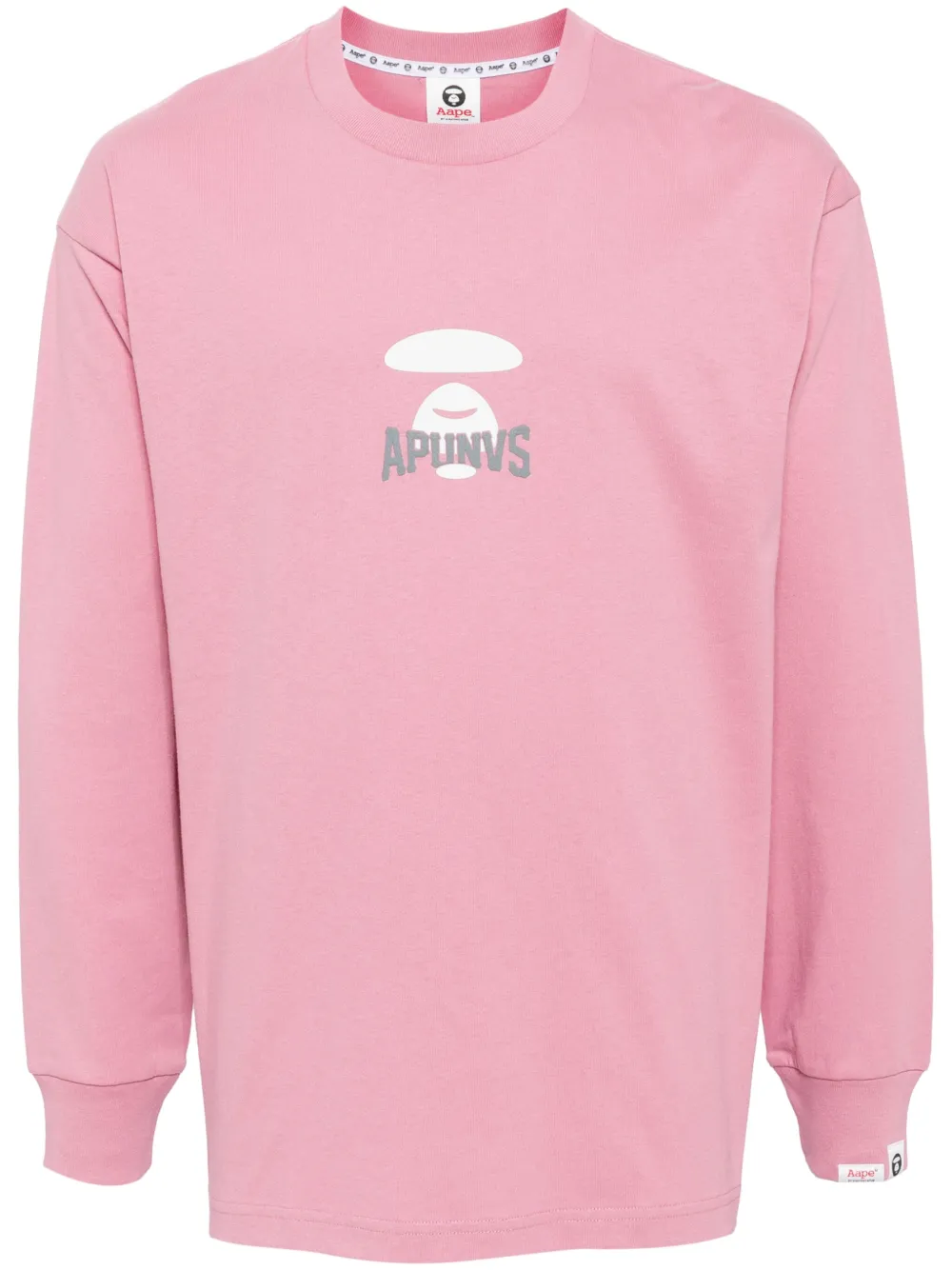 

Футболка Moonface с длинными рукавами AAPE BY *A BATHING APE, розовый