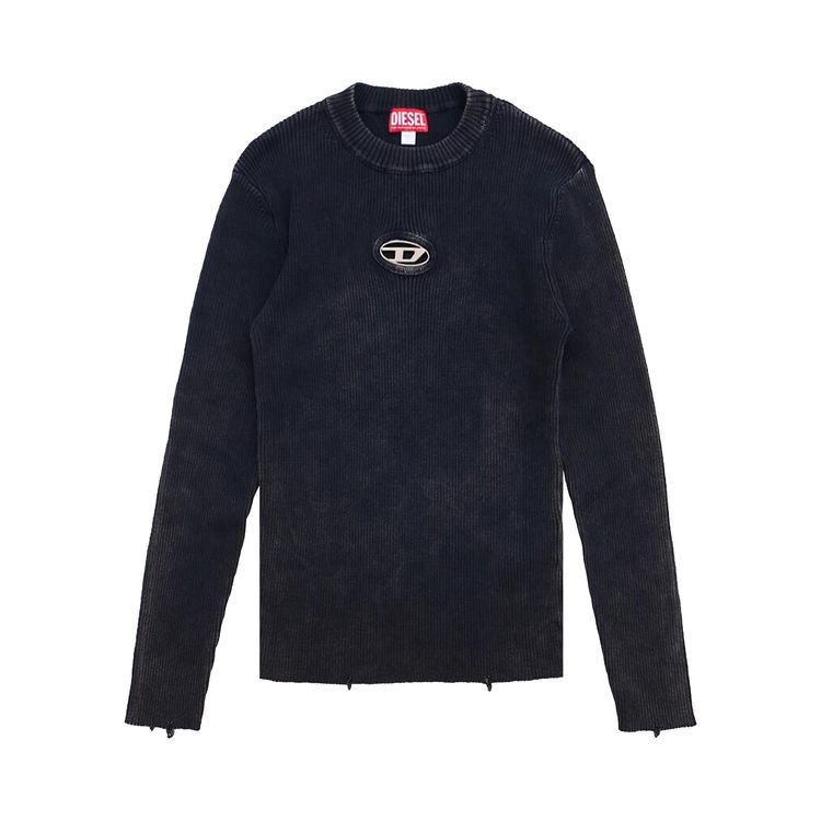 

Свитер Diesel Ribbed Logo Sweater 'Black', черный