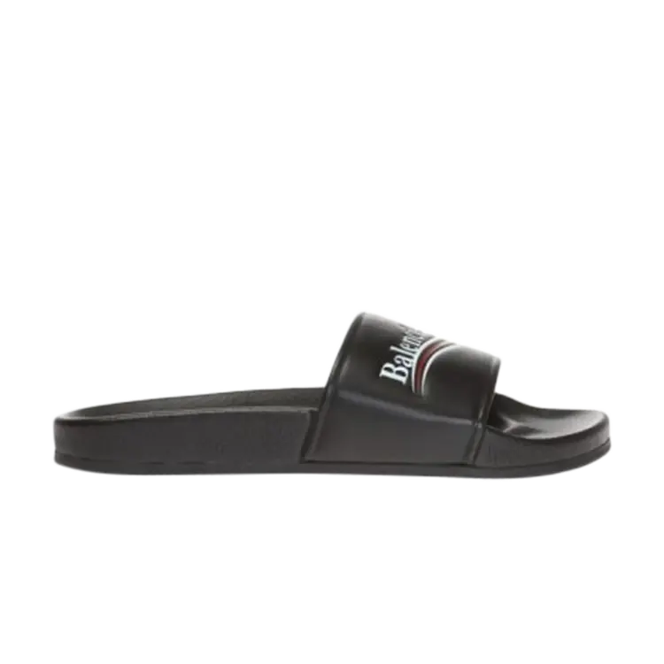 

Кроссовки Balenciaga Embossed Logo Slides, черный