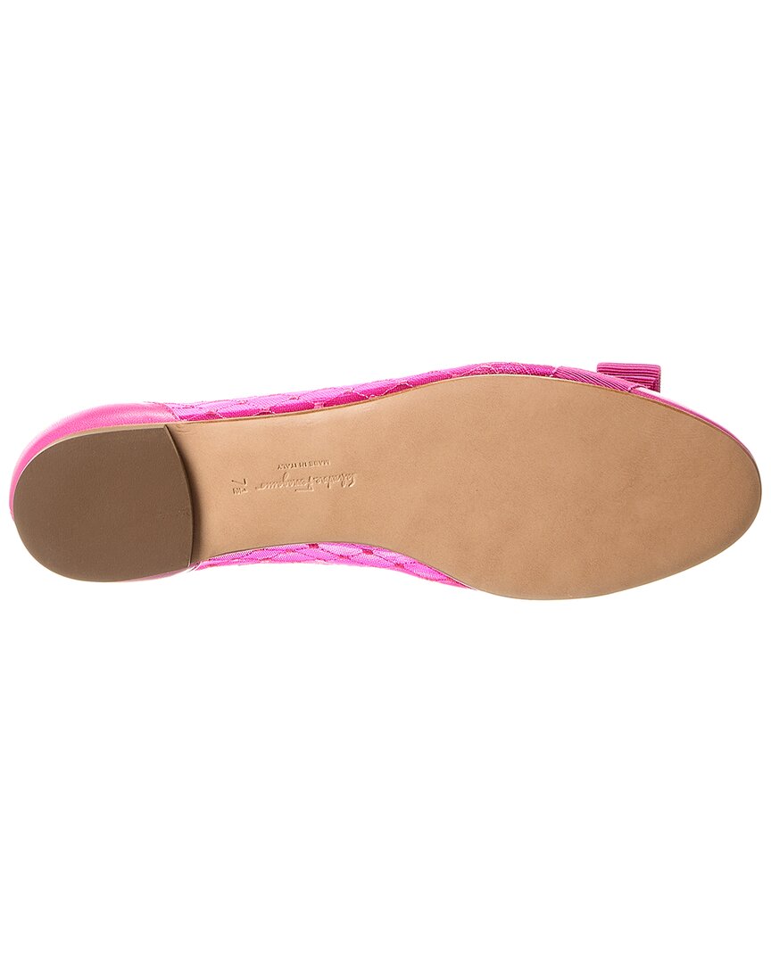 Ferragamo Varina балетки из кожи и сетки Salvatore Ferragamo, розовый — фото 4