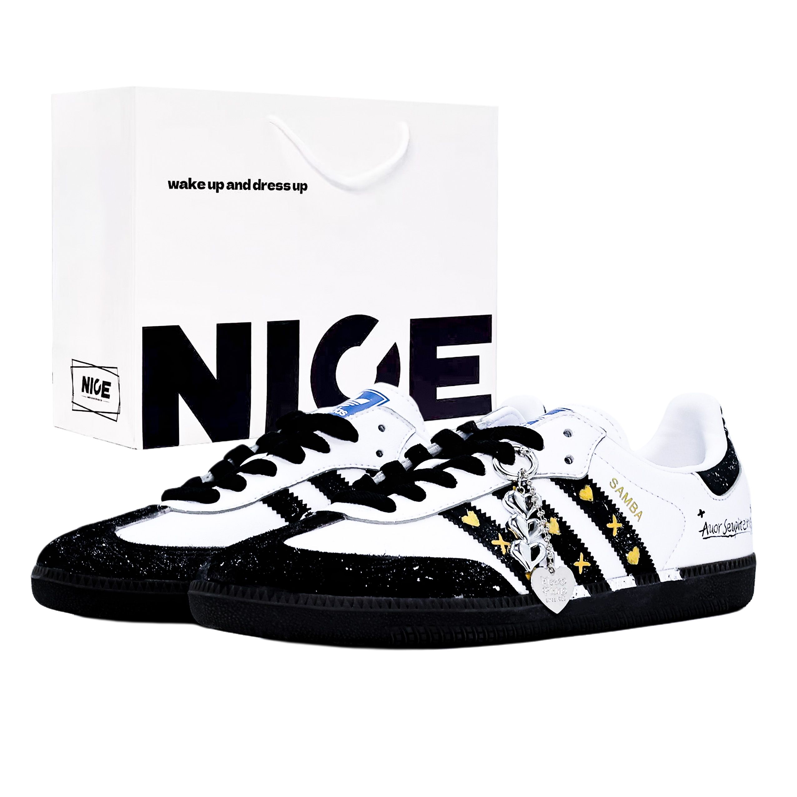 

Adidas Originals SAMBA OG Легкие и дышащие низкие кроссовки немецкой армии, унисекс, черный, белый, золотые